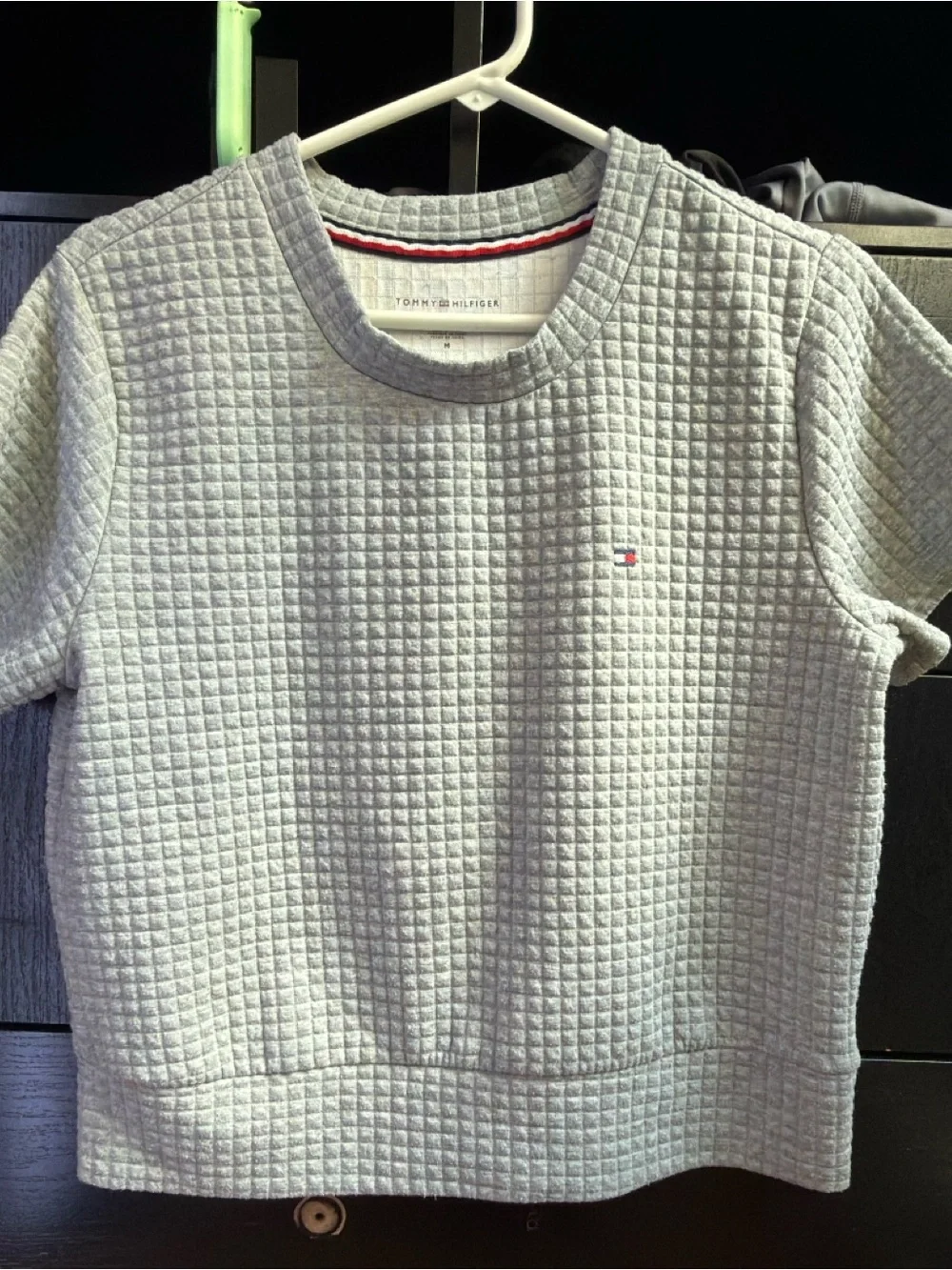 Tommy Hilfiger Gray Quilted Short-Sleeve Tee
